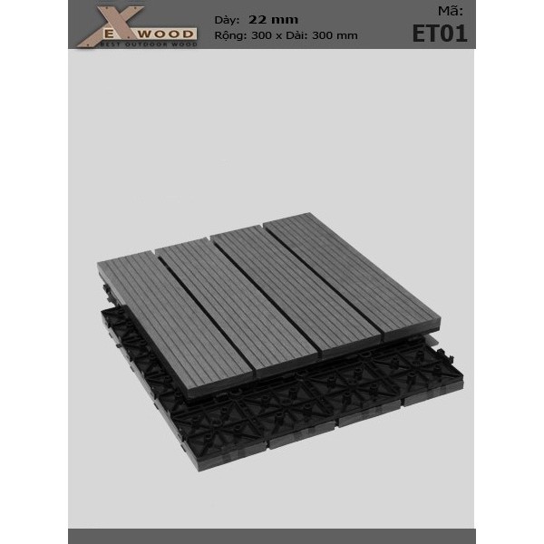 Vỉ Gỗ Nhựa Exwood ET01 Darkgrey