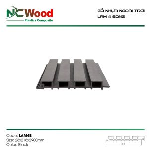 Tấm ốp lam 4 sóng NC Wood LAM4B