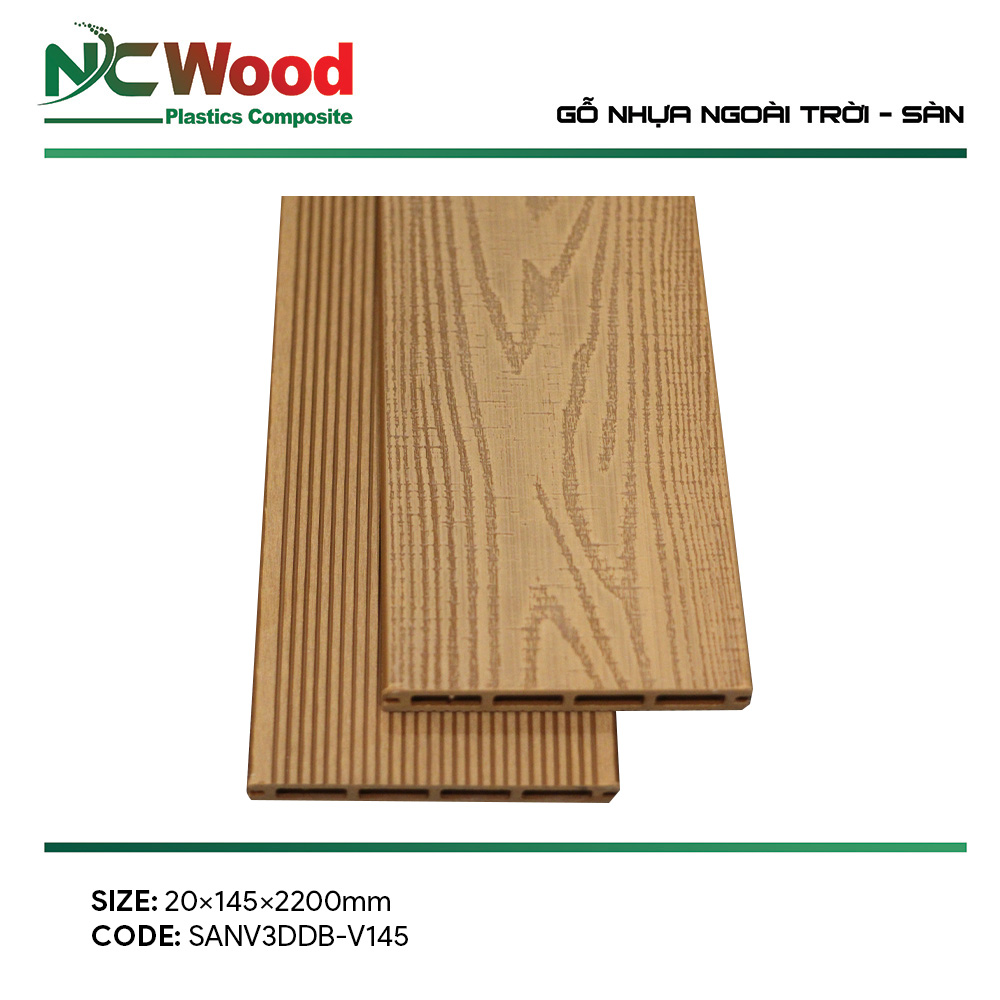Sàn gỗ nhựa NC Wood vân 3D – SANV3DDB-V145