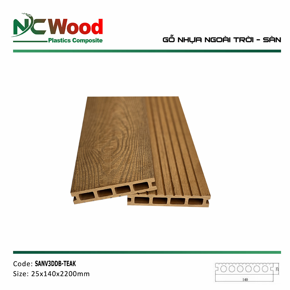 Sàn gỗ nhựa NC Wood vân 3D – SANV3DDB-T
