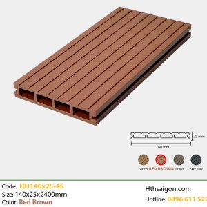 Sàn Gỗ Nhựa TPWood HD140x25-4S Red Brown