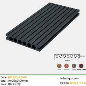 Sàn Gỗ Nhựa TPWood HD140x25-6R Dark Grey