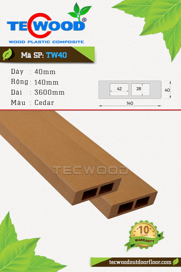 Lam gỗ nhựa TecWood TW40