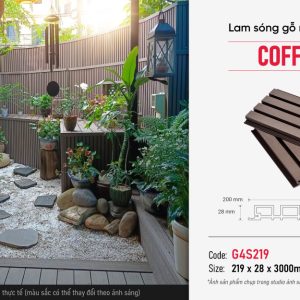 Lam sóng gỗ nhựa 1 lớp Galawood Coffee
