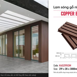 Lam sóng gỗ nhựa K4S219X3M Copper Brown