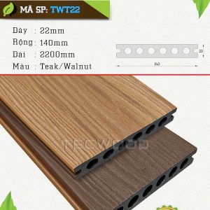 Sàn gỗ ngoài trời TecWood TWT22 Teak/Walnut