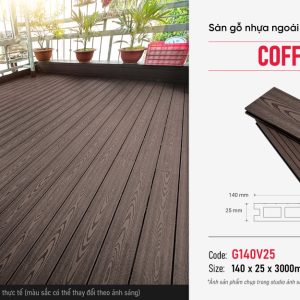 Sàn gỗ nhựa 1 lớp Galawood vân 2D - Coffee