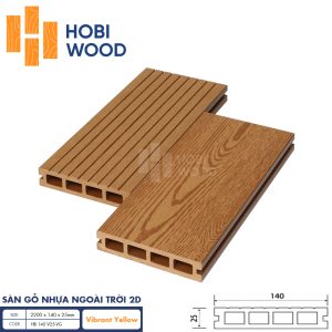 Sàn gỗ nhựa ngoài trời vân 2D HobiWood (Vibrant Yellow)