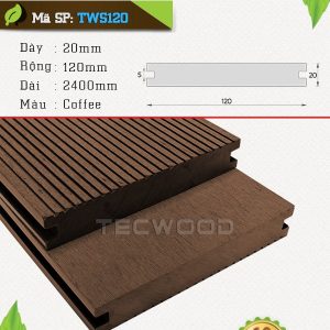 Sàn gỗ nhựa ngoài trời TWS120 Coffee