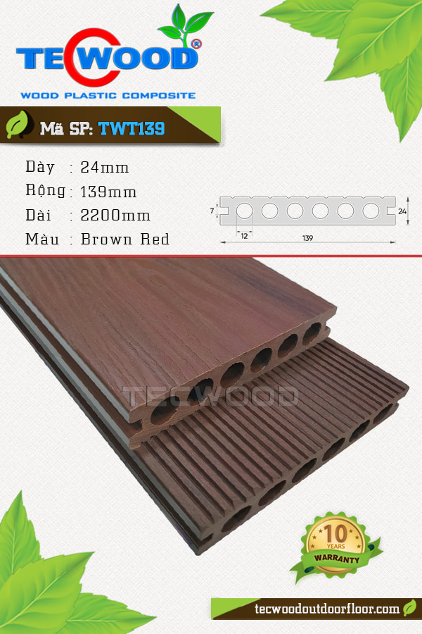 Sàn gỗ TecWood TWT139 - Brown Red