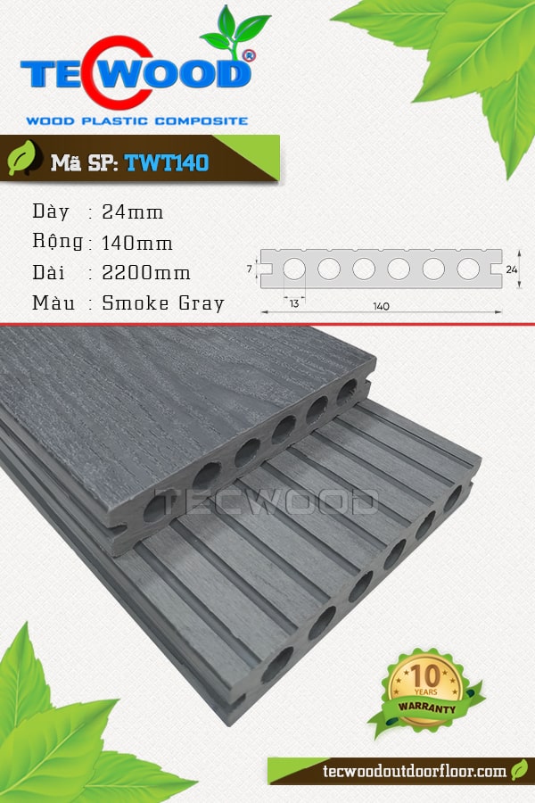 Sàn gỗ TecWood TWT140-Smoke Gray