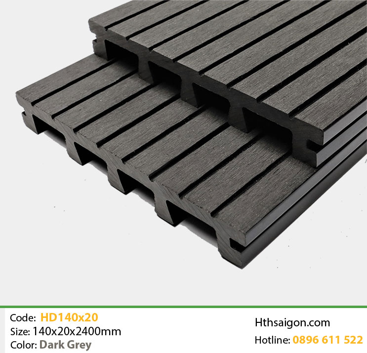 Sàn Gỗ Nhựa TPWood HD140x20-4S Dark Grey