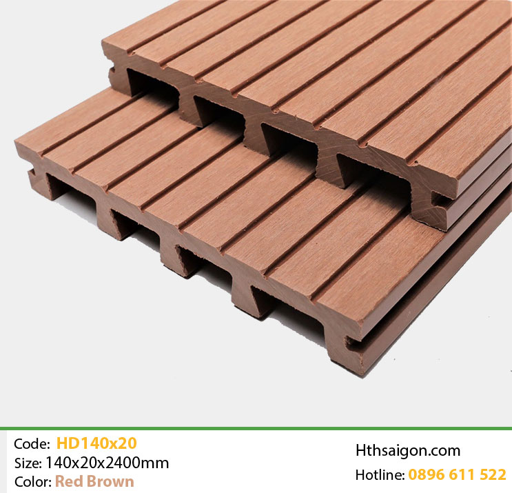 Sàn Gỗ Nhựa TPWood HD140x20-4S Red Brown