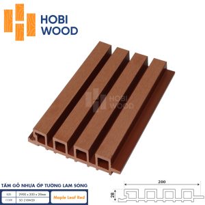 Lam sóng ốp tường HobiWood (Maple–Leaf Red)