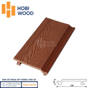 Tấm ốp gỗ nhựa vân 3D HobiWood (Maple–Leaf Red)