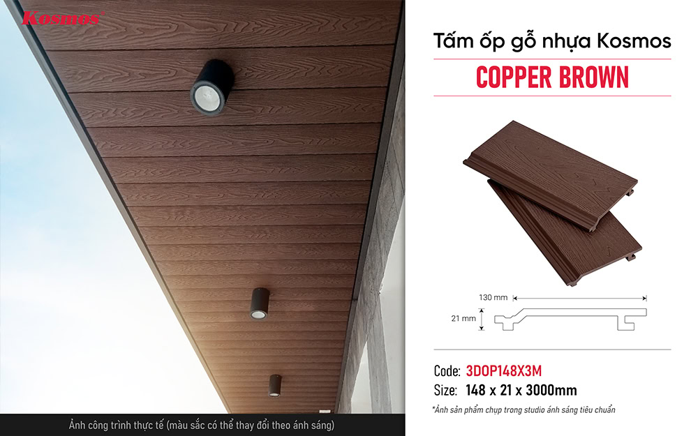 Tấm ốp vân 3D 3DOP148X3M Copper Brown