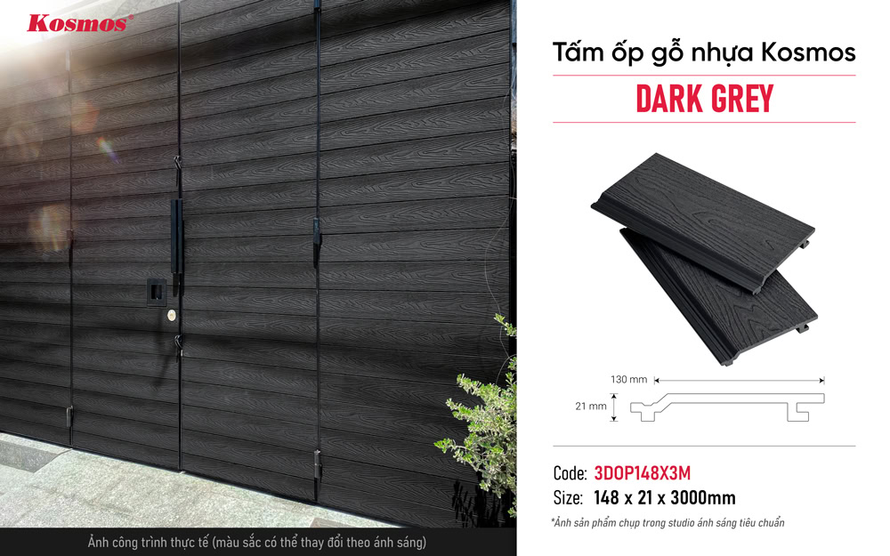 Tấm ốp vân 3D 3DOP148X3M Dark Grey