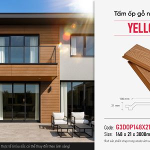 Tấm ốp gỗ nhựa vân gỗ 3D G3DOP148X21-Yellow