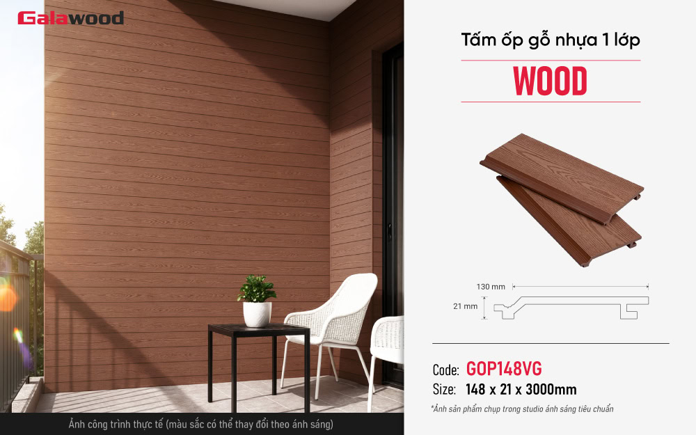 Tấm ốp gỗ nhựa vân gỗ Galawood GOP148VG-Wood