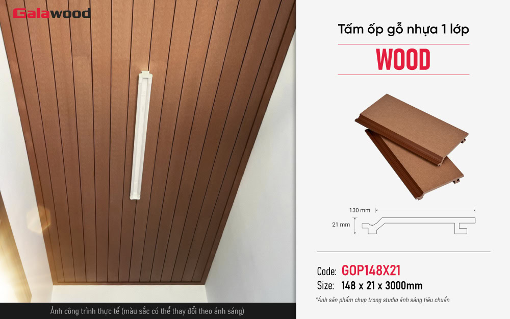Tấm ốp gỗ nhựa ngoài trời Galawood GOP148X21-Wood
