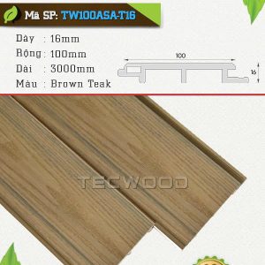 Tấm ốp gỗ nhựa TecWood TW100ASA-T16 màu Brown Teak