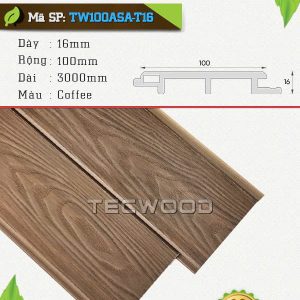 Tấm ốp gỗ nhựa TecWood TW100ASA-T16 màu Coffee