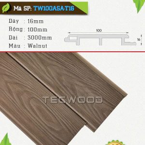 Tấm ốp gỗ nhựa TecWood TW100ASA-T16 màu Walnut