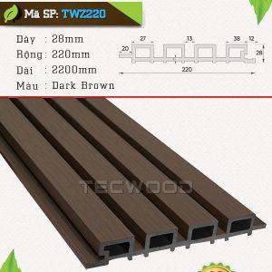 Tấm ốp gỗ nhựa TecWood TWZ220 màu Dark Brown