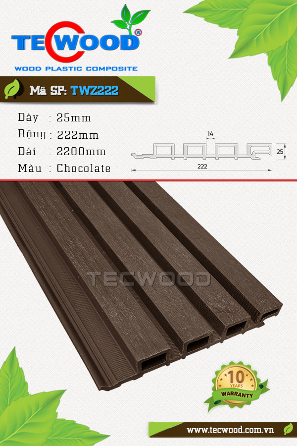 Tấm ốp gỗ nhựa TWZ222-Chocolate