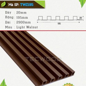 Tấm ốp lam sóng TecWood TWZ195 màu Light Walnut