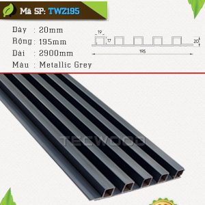 Tấm ốp lam sóng TecWood TWZ195 màu Metallic Grey