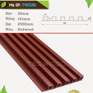 Tấm ốp lam sóng TecWood TWZ195 màu RedWood