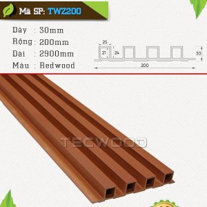 Tấm ốp lam sóng TecWood TWZ200 màu Redwood