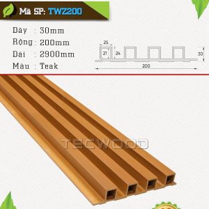 Tấm ốp lam sóng TecWood TWZ200 màu Teak