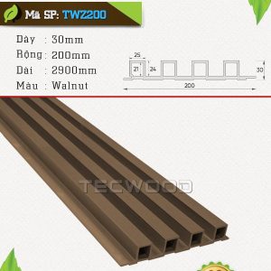 Tấm ốp lam sóng TecWood TWZ200 màu Walnut
