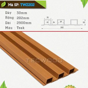 Tấm ốp lam sóng TecWood TWZ202 màu Teak