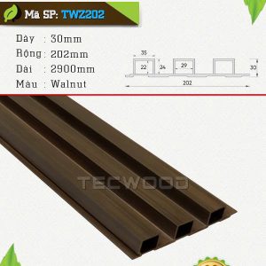 Tấm ốp lam sóng TecWood TWZ202 màu Walnut
