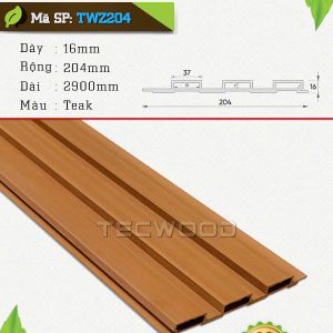 Tấm ốp lam sóng TecWood TWZ204 màu Teak