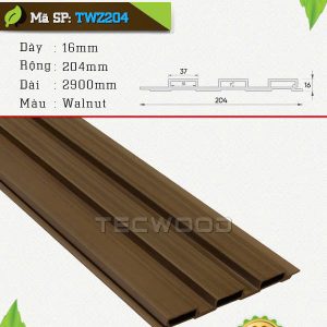 Tấm ốp lam sóng TecWood TWZ204 màu Walnut
