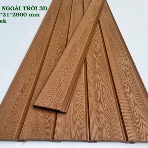 Tấm Ốp Gỗ Nhựa Ngoài Trời 3D HTWood Teak