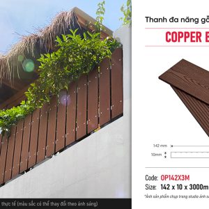 Thanh đa năng gỗ nhựa 1 lớp Kosmos OP142X3M Copper Brown