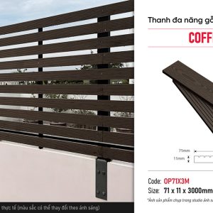 Thanh đa năng gỗ nhựa 1 lớp Kosmos OP71X3M Coffee