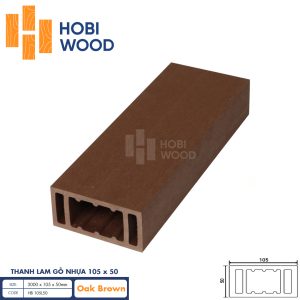 Thanh lam gỗ nhựa HobiWood HB 105L50 Oak Brown