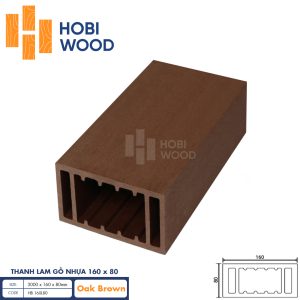 Thanh lam gỗ nhựa HobiWood HB 160L80 Oak Brown