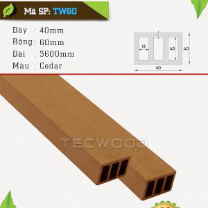 Thanh lam gỗ nhựa TecWood TW60-Cedar