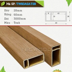 Thanh lam gỗ nhựa TecWood TW60ASA-T28 màu Teak