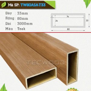 Thanh lam gỗ nhựa TecWood TW80ASA-T33 màu Teak