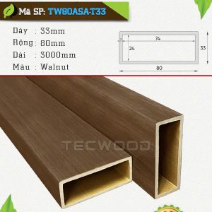 Thanh lam gỗ nhựa TecWood TW80ASA-T33 màu Walnut
