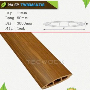 Thanh lam gỗ nhựa TecWood TW90ASA-T18 màu Teak