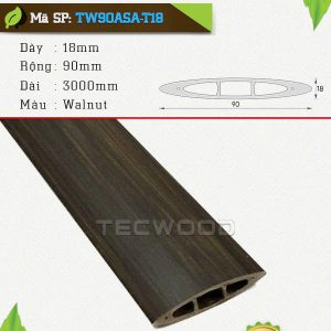 Thanh lam gỗ nhựa TecWood TW90ASA-T18 màu Walnut
